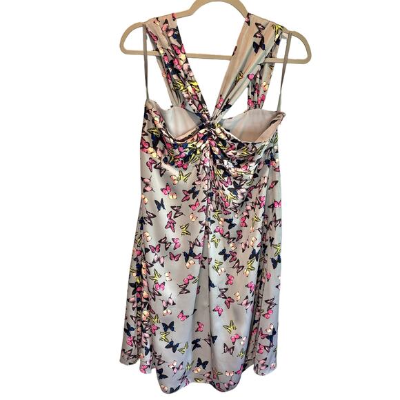 Ted Baker Y2K Novelty Butterfly Print Satin Halter Mini Dress - size 2 (US 6) - Picture 1 of 6